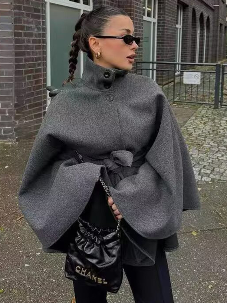 Wool Coat Peacoat - TFMLN Abrigo de Lana para Mujer