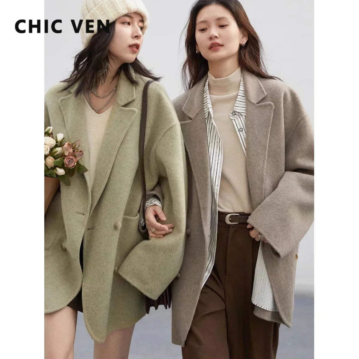 Wool Coat Peacoat - CHIC VEN-abrigos de lana para mujer,