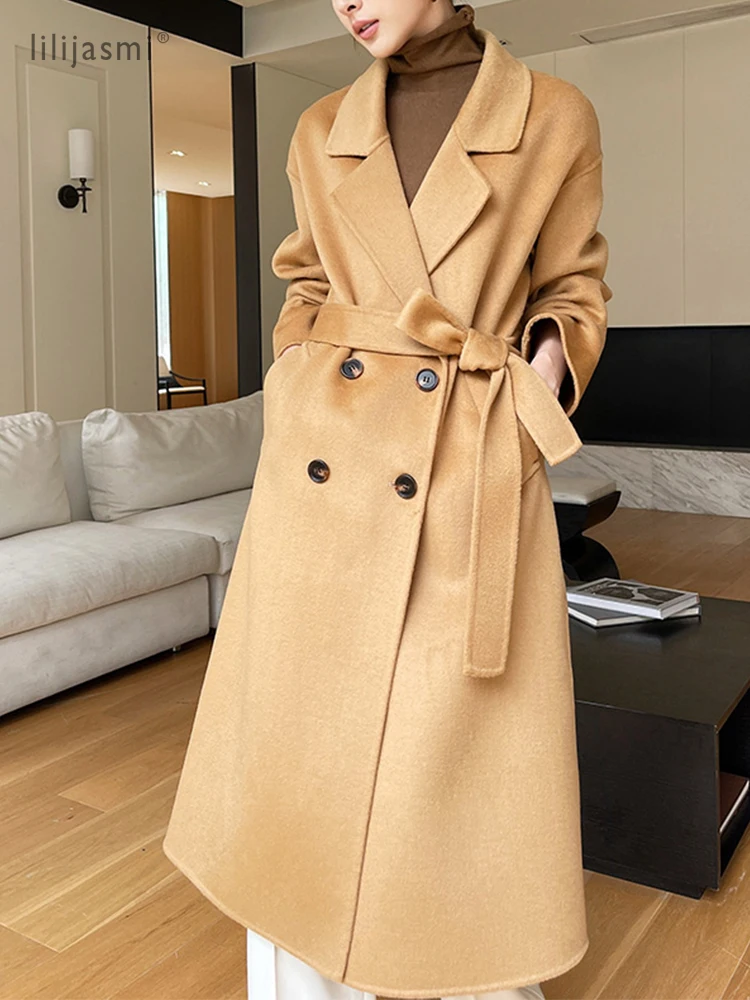 Wool Coat Peacoat - Abrigo de lana con solapa de